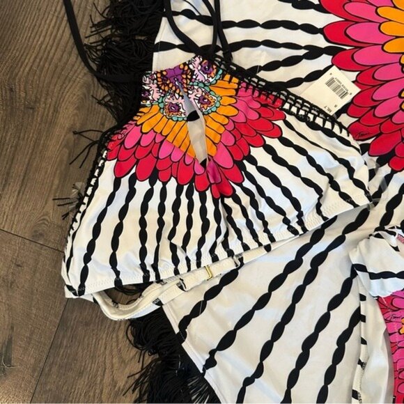 Trina Turk Ibiza Halter Bikini Set with Poncho Coverup 3-Piece Size Medium NWT - Picture 8 of 16